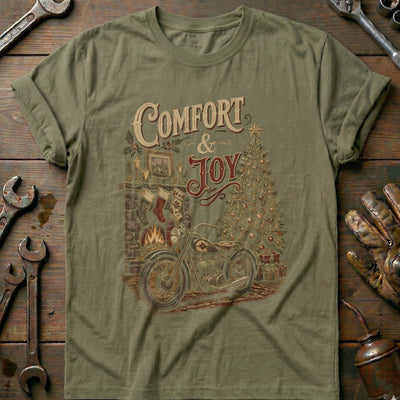 Comfort and Joy Motorcycle T-Shirt US Gift For Biker