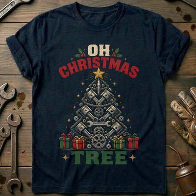 Oh Christmas Tree Engine Parts Motorcycle T-Shirt Gift For Biker