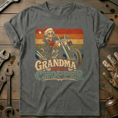 Grandma Rides a Chopper Motorcycle T-Shirt US Gift For Biker