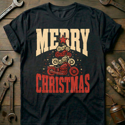 Merry Christmas Chopper Tree Motorcycle T-Shirt Gift For Biker