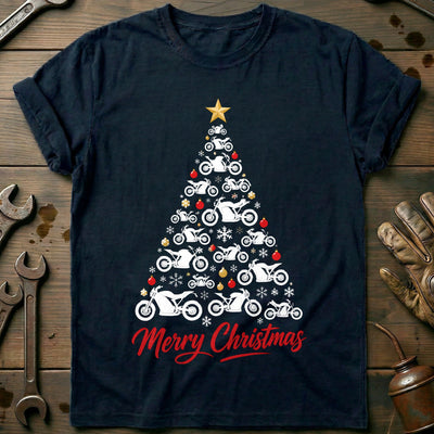 Electric Bike Christmas Tree Motorcycle T-Shirt Gift For Biker