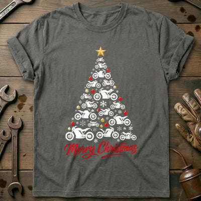 Electric Bike Christmas Tree Motorcycle T-Shirt Gift For Biker