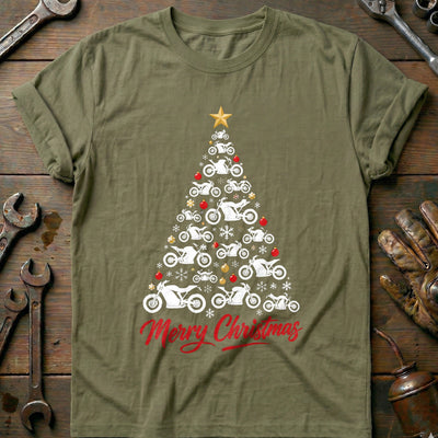 Electric Bike Christmas Tree Motorcycle T-Shirt Gift For Biker