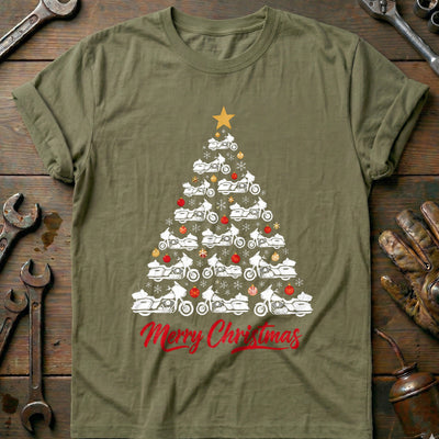 Bagger Christmas Tree Motorcycle T-Shirt US Gift For Biker