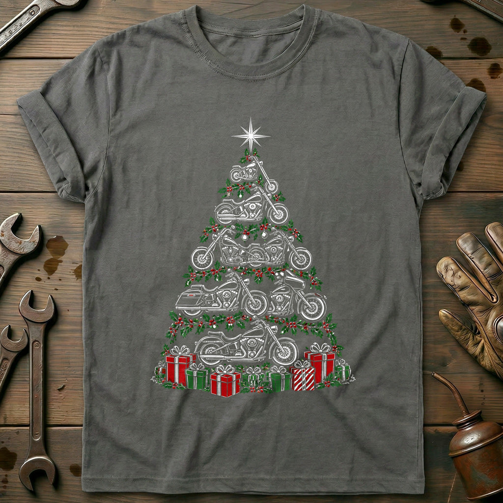 Motorcycle Christmas Tree Gifts T-Shirt Gift For Biker