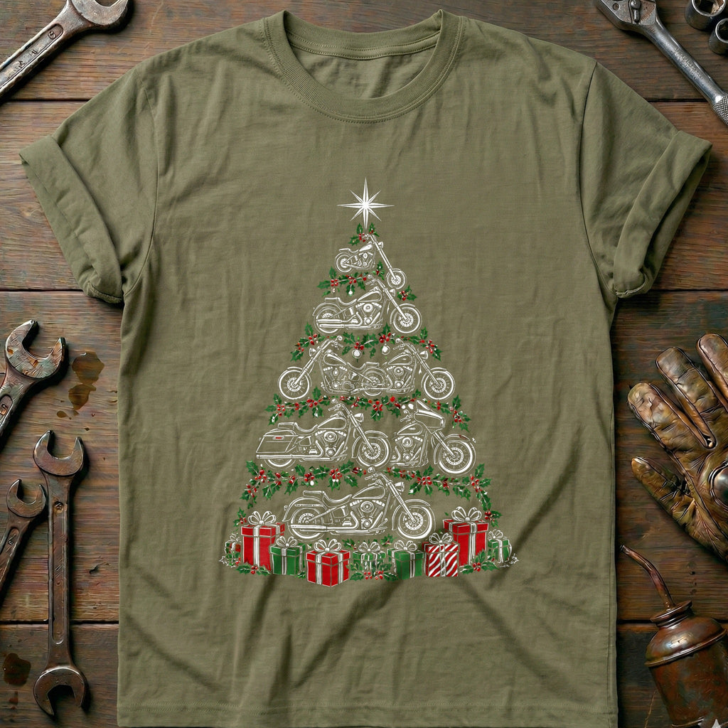 Motorcycle Christmas Tree Gifts T-Shirt Gift For Biker