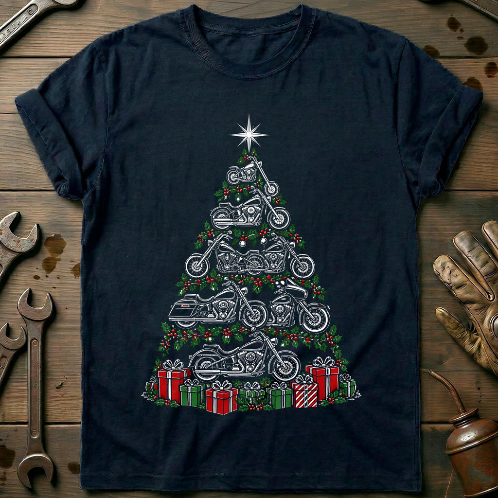 Motorcycle Christmas Tree Gifts T-Shirt Gift For Biker