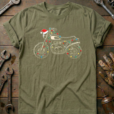 Scrambler Christmas Lights Motorcycle T-Shirt Gift For Biker