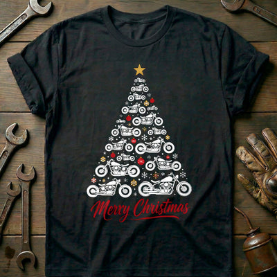 Bobber Christmas Tree Motorcycle T-Shirt US Gift For Biker
