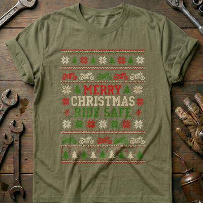 Merry Christmas Ride Safe Motorcycle T-Shirt Gift For Biker