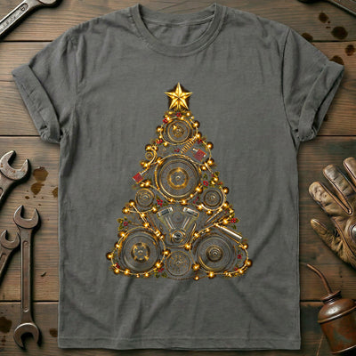 Engine Parts and Lights Christmas Tree Motorcycle T-Shirt Gift For Biker