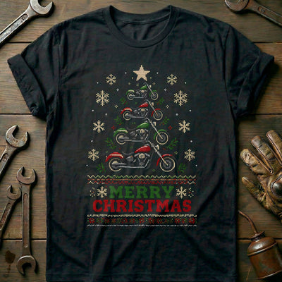 Merry Christmas Motorcycle Tree Sweater T-Shirt US Gift For Biker