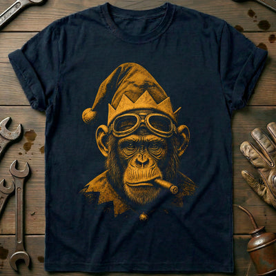 Christmas Elf Chimp Goggles Motorcycle T-Shirt US Gift For Biker