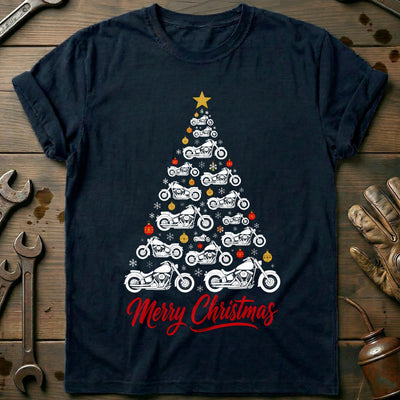 Cruiser Christmas Tree Motorcycle T-Shirt Gift For Biker