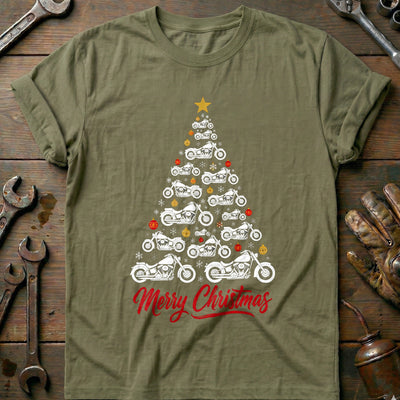 Cruiser Christmas Tree Motorcycle T-Shirt Gift For Biker