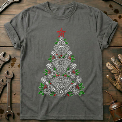 Engines and Pistons Christmas Tree Motorcycle T-Shirt Gift For Biker