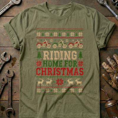 Riding Home for Christmas Sweater Motorcycle T-Shirt Gift For Biker