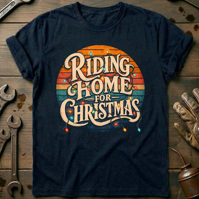 Riding Home for Christmas Motorcycle T-Shirt Gift For Biker