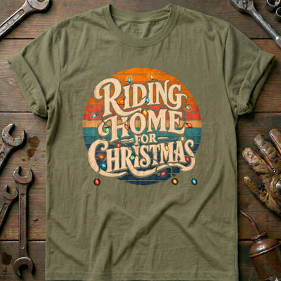 Riding Home for Christmas Motorcycle T-Shirt Gift For Biker