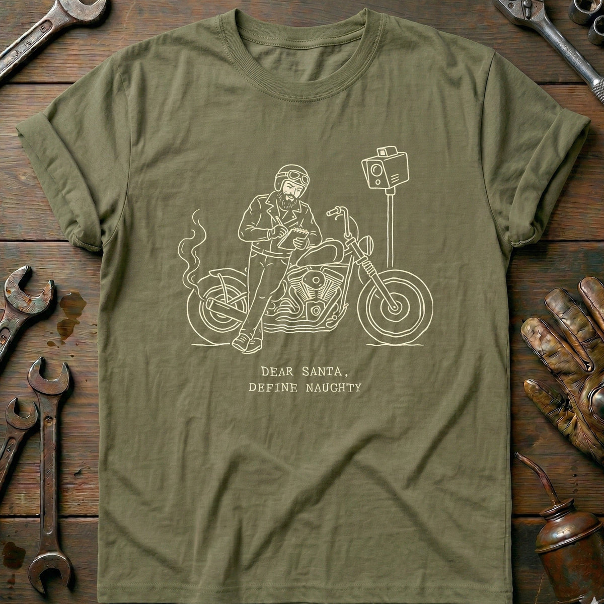 Dear Santa Define Naughty Motorcycle T-Shirt Gift For Biker