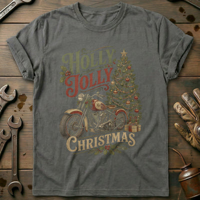 Holly Jolly Christmas Motorcycle T-Shirt US Gift For Biker