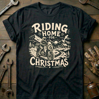 Riding Home for Christmas Motorcycle T-Shirt Gift For Biker