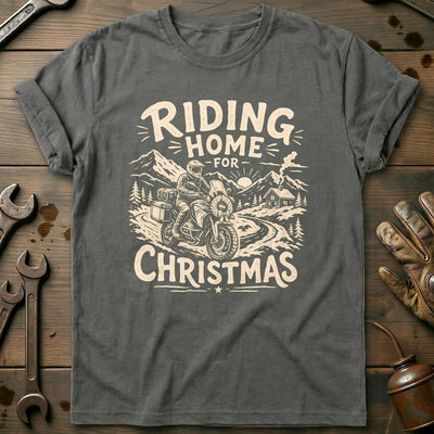 Riding Home for Christmas Motorcycle T-Shirt Gift For Biker
