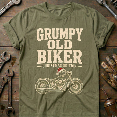 Grumpy Old Biker Christmas Edition Motorcycle T-Shirt US Gift For Biker