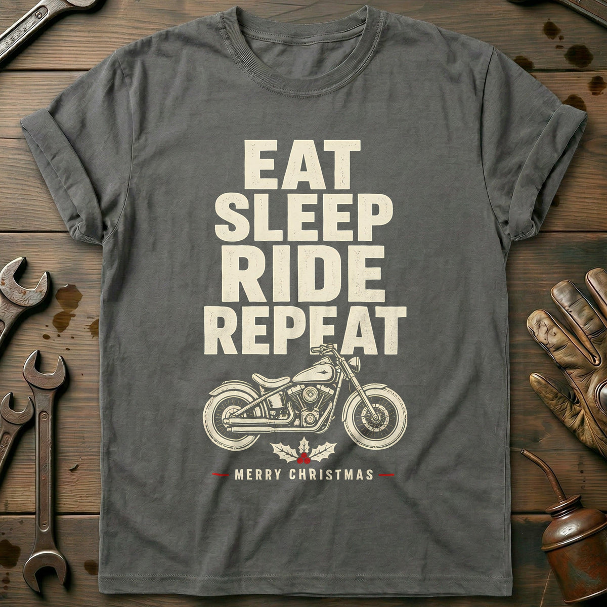 Eat Sleep Ride Repeat Motorcycle T-Shirt US Gift For Biker