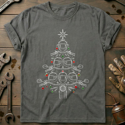 Helmets and Bars Christmas Tree Motorcycle T-Shirt US Gift For Biker