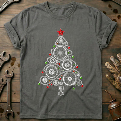 Wheels and Chains Christmas Tree Motorcycle T-Shirt US Gift For Biker