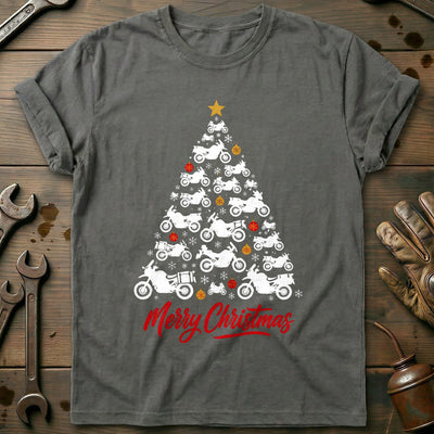 Adventure Bike Christmas Tree Motorcycle T-Shirt AU Gift For Biker