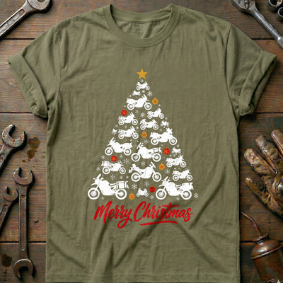 Adventure Bike Christmas Tree Motorcycle T-Shirt AU Gift For Biker