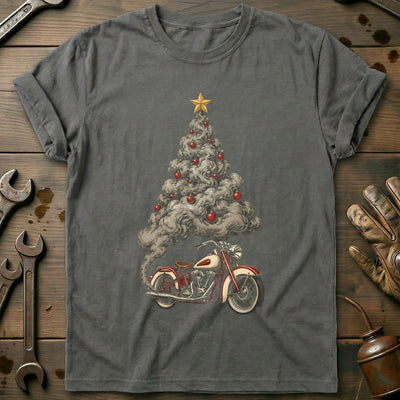 Exhaust Smoke Christmas Tree Motorcycle T-Shirt AU Gift For Biker