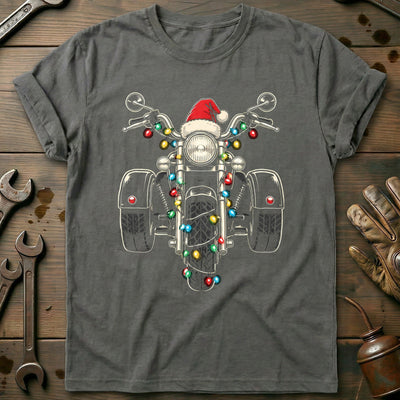 Trike Christmas Lights Motorcycle T-Shirt US Gift For Biker