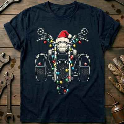 Trike Christmas Lights Motorcycle T-Shirt US Gift For Biker