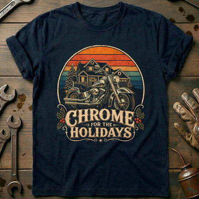 Chrome for the Holidays Motorcycle T-Shirt AU Gift For Biker