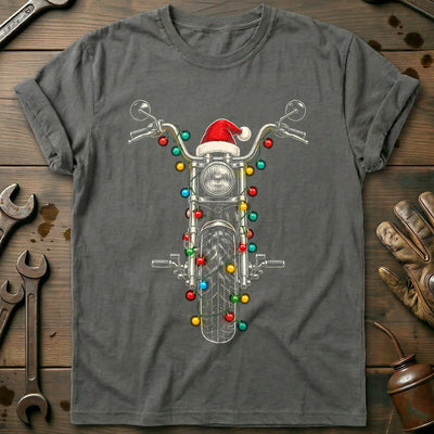 Chopper Christmas Lights Motorcycle T-Shirt AU Gift For Biker