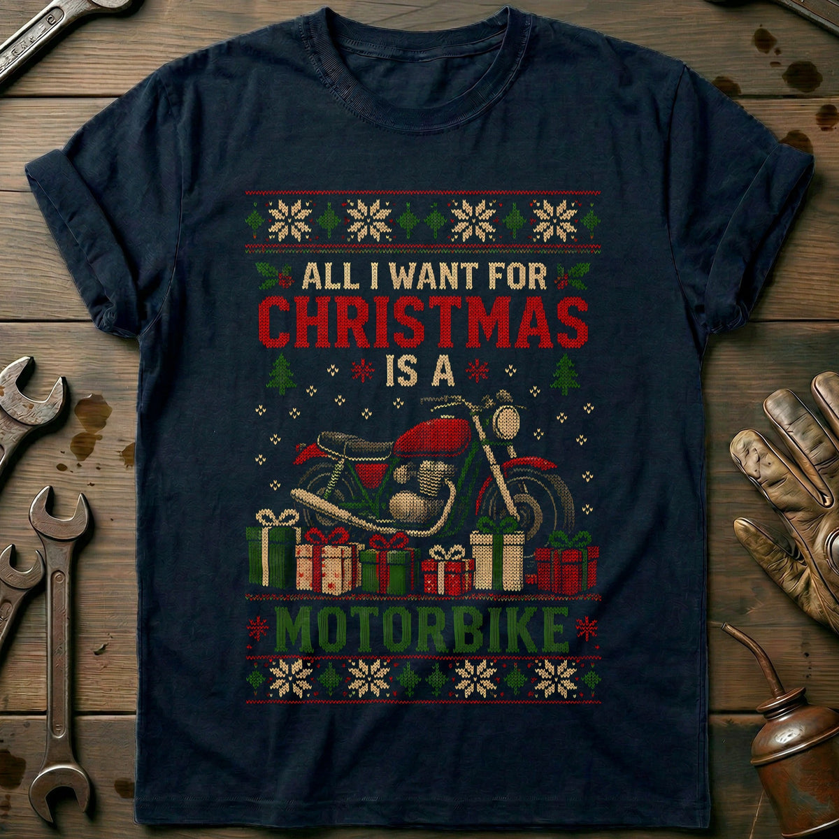 All I Want for Christmas is a Motorbike Motorcycle T-Shirt AU Gift For Biker