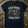 Cold Hands Warm Pipes Motorcycle T-Shirt AU Gift For Biker