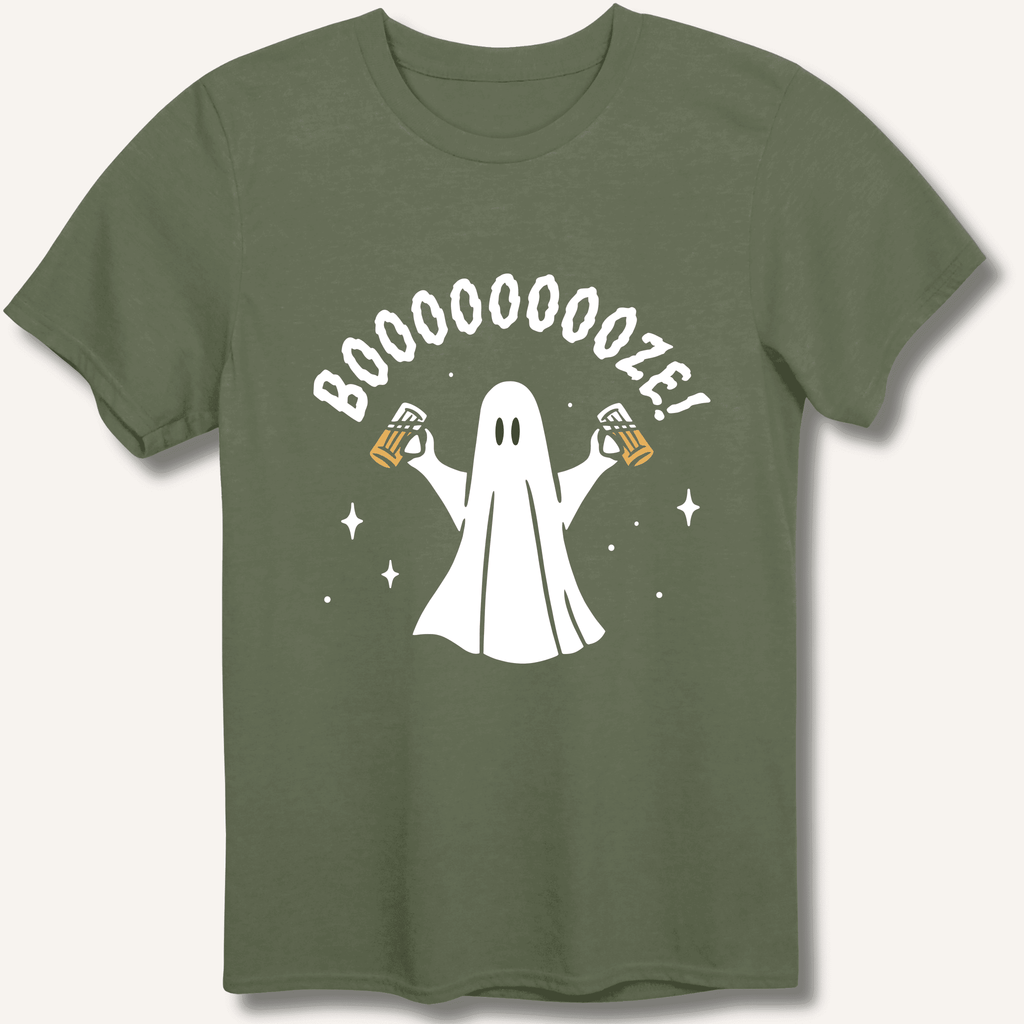 Booooooze Ghost T-Shirt Gift For Bourbon Drinker