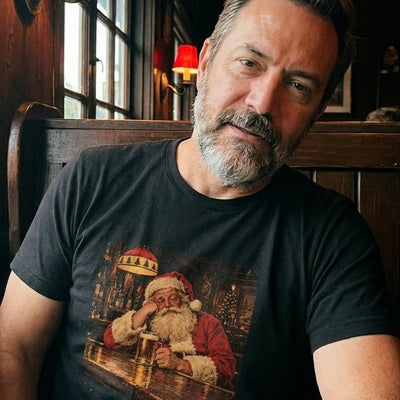 Santa At The Bar T-Shirt Gift For Bourbon Drinker