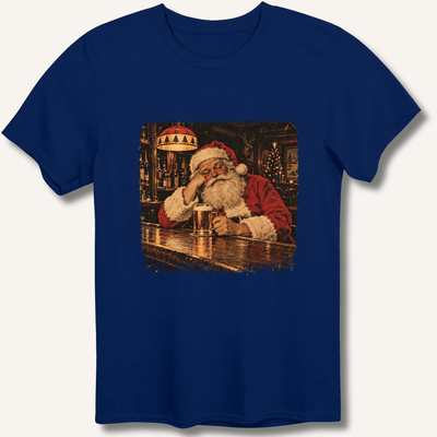 Santa At The Bar T-Shirt Gift For Bourbon Drinker