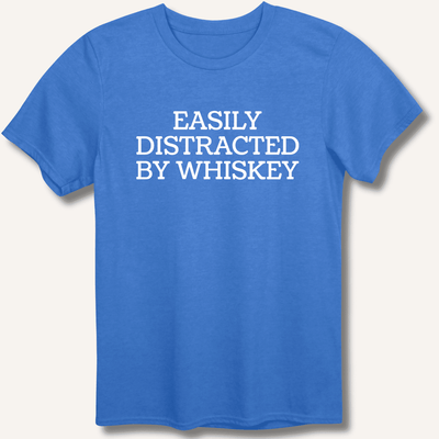Easily Distracted By Whiskey T-Shirt Gift For Bourbon Drinker