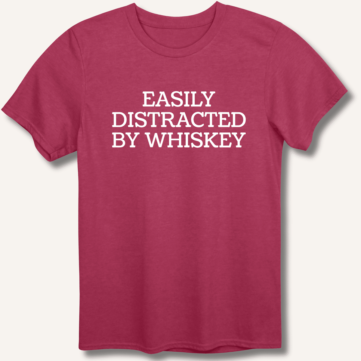 Easily Distracted By Whiskey T-Shirt Gift For Bourbon Drinker