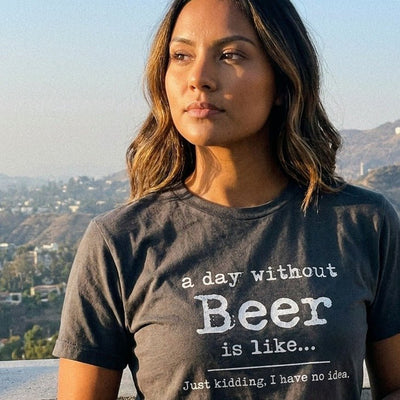 A Day Without Beer T-Shirt Gift For Bourbon Drinker