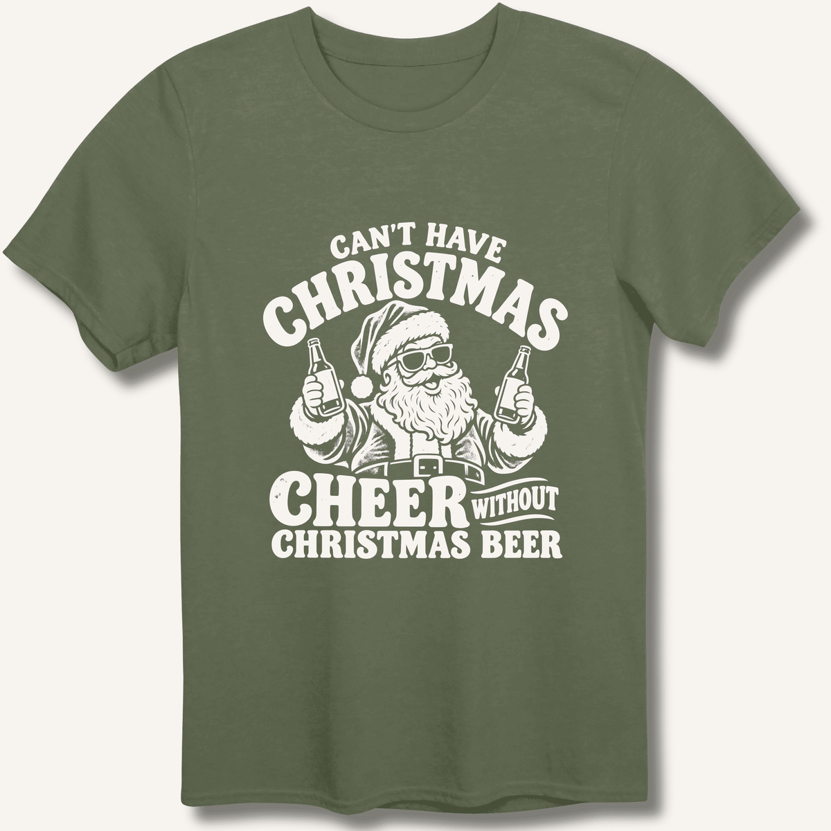Can't Have Christmas Cheer Without Christmas Beer T-Shirt Gift For Bourbon Drinker