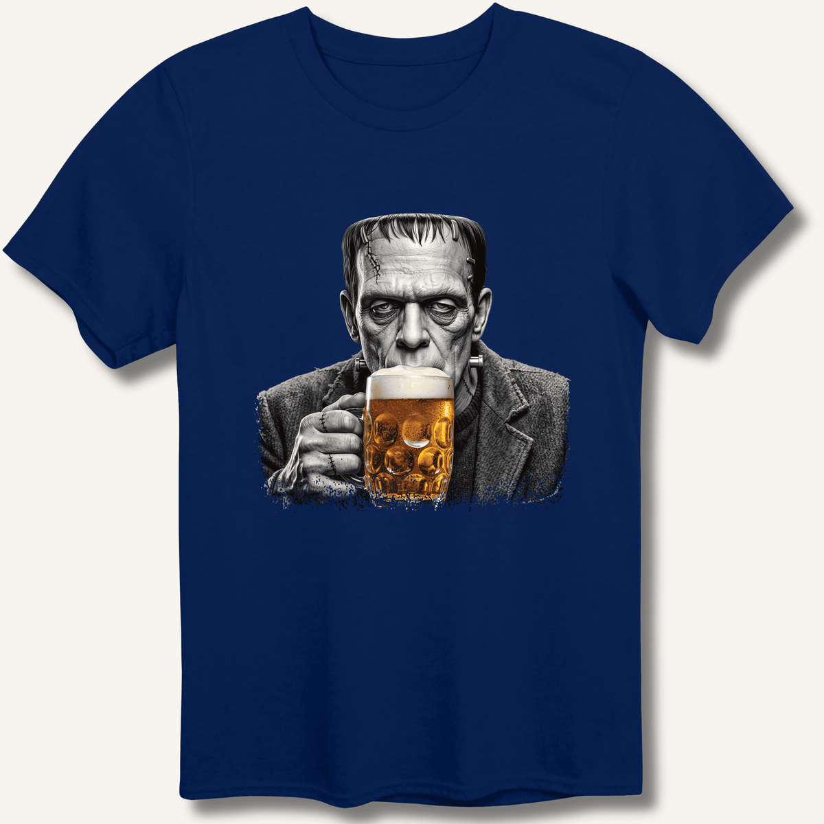 Frankenstein Drinking Beer T-Shirt Gift For Bourbon Drinker