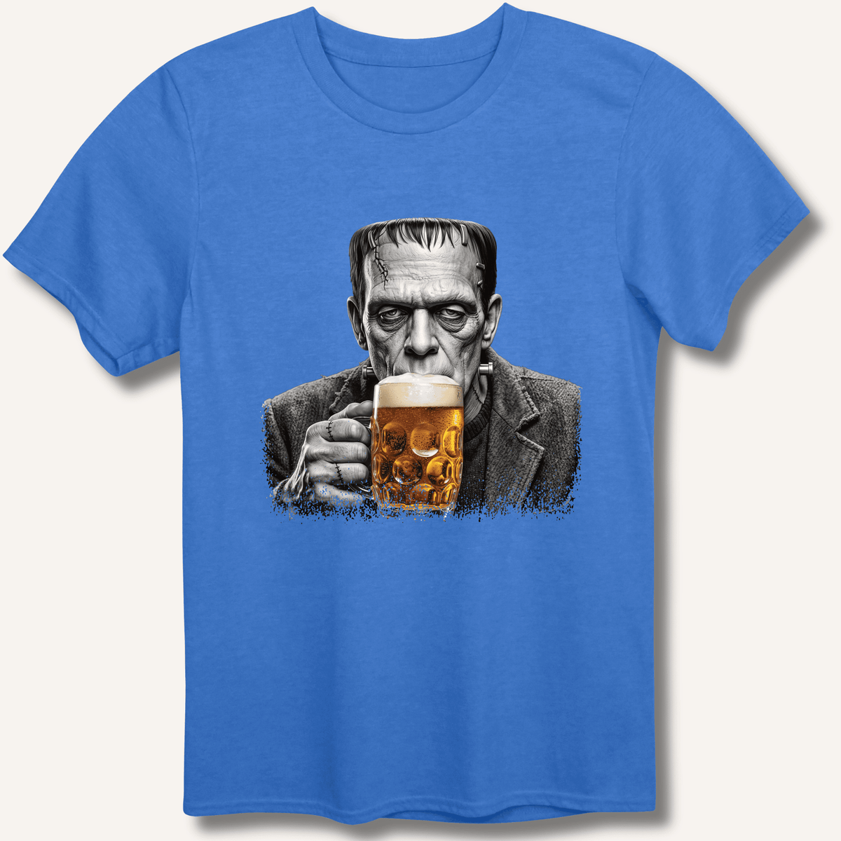 Frankenstein Drinking Beer T-Shirt Gift For Bourbon Drinker