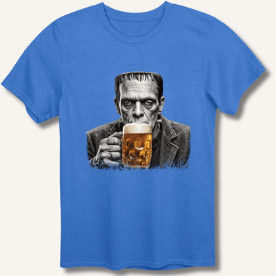 Frankenstein Drinking Beer T-Shirt Gift For Bourbon Drinker